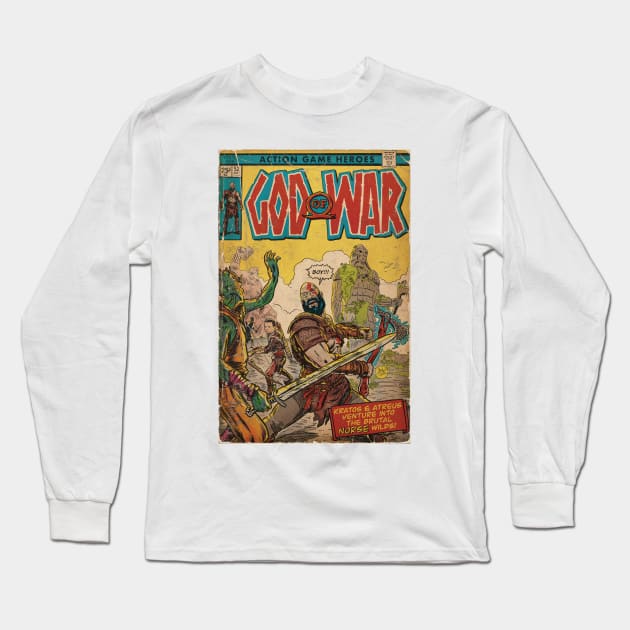 God of War fan art comic book cover Long Sleeve T-Shirt by MarkScicluna